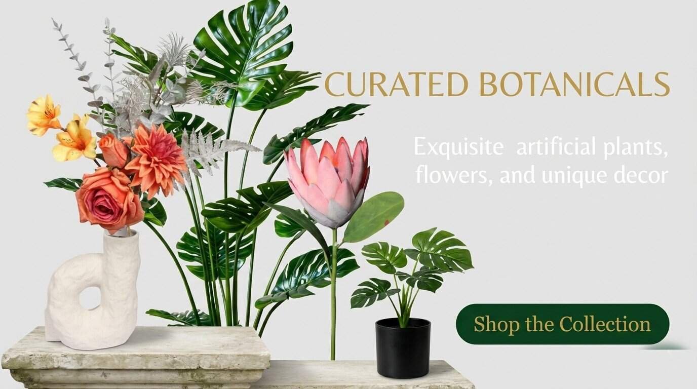 Exquisite artificial plants,flowers, and unique decor factory