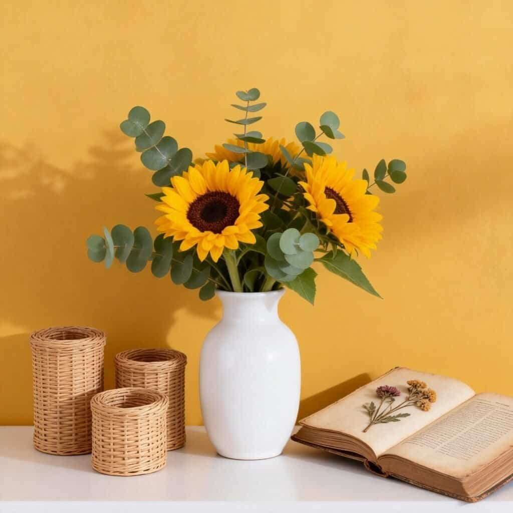 Home Interior Decoration with artifical flower